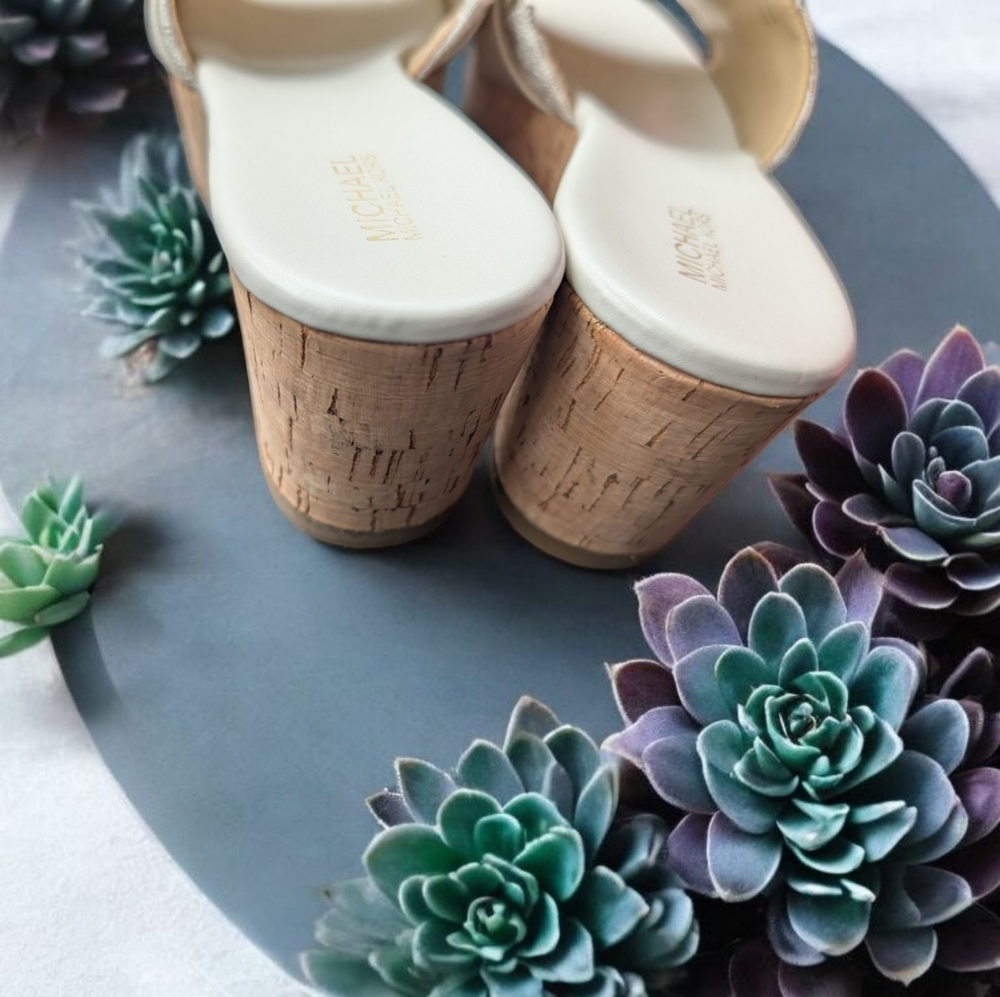 Michael Kors Jilly Platform Wedge Sandal Size 7 Color: White (New) - Picture 6 of 10